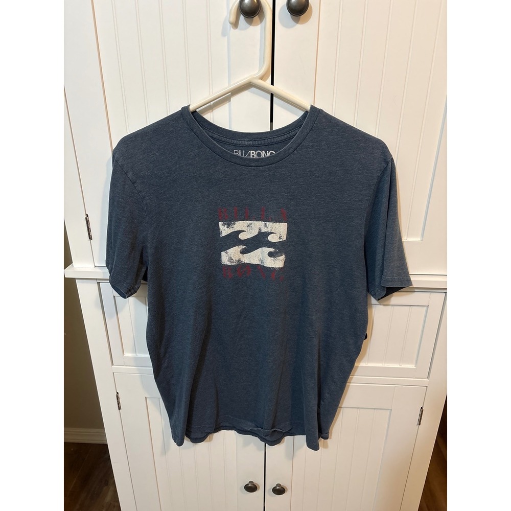 Surf Beach Aesthetic Billabong Graphic Tee Mens Size Medium Blue